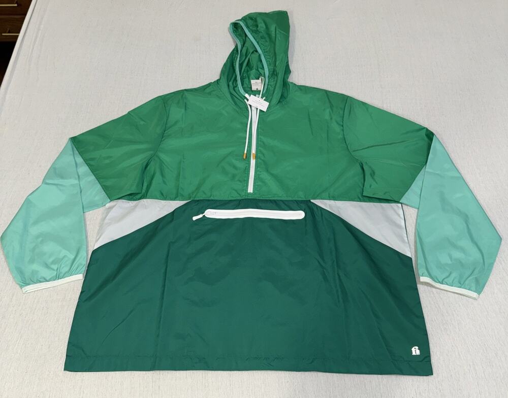 Bonobos Fielder Green Men's Lightweight Hoodie Coach Jacket, Size 2XL New
